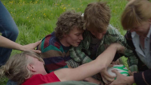 Video Reference: People, Fun, Child, Adaptation, Interaction, Play, Grass, Sharing, Sitting, Recreation