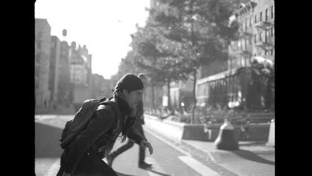 Video Reference: photograph, white, black, black and white, monochrome photography, urban area, road, street, infrastructure, mode of transport