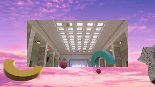 Video Reference: Architecture, Building, Sky, Design, Ceiling, Table, Sitting, Computer, Plane, Airplane, Snow, Laptop, Man, Large, Desk, Pink, Cake, Red, Display, Purple, White, Laying, Standing, Jet, Air, Room, Screenshot, Ball, Art, Text