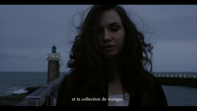 Video Reference: girl, screenshot, black hair, sea, sky, long hair, water, flash photography, darkness, Person