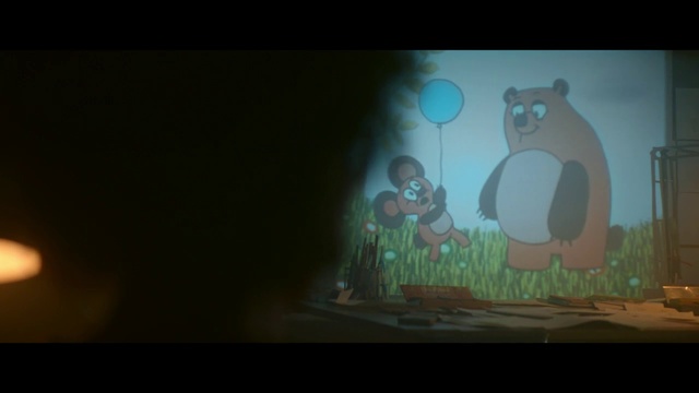 Video Reference: Green, Black, Cartoon, Light, Art, Illustration, Screenshot, Visual arts, Organism, Darkness, Person