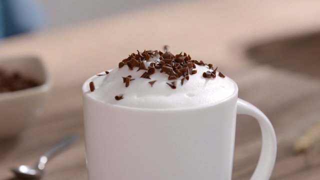 Video Reference: Food, Whipped cream, Non-alcoholic beverage, Dish, Cuisine, Cream, Hot chocolate, Dessert, Ingredient, Milkshake