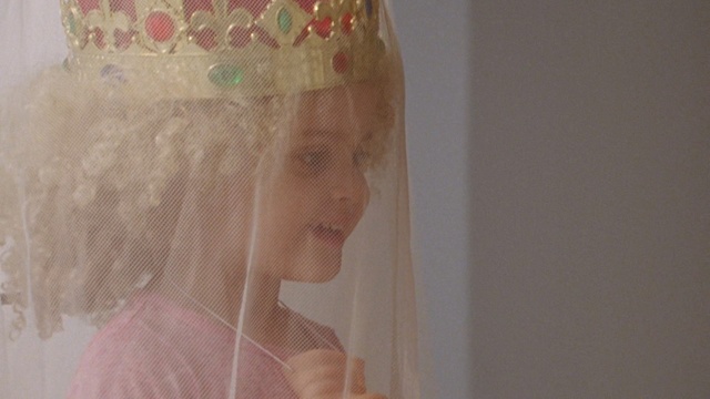 Video Reference: Face, Skin, Pink, Bridal accessory, Veil, Head, Bridal veil, Nose, Beauty, Headpiece, Person