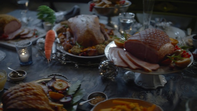 Video Reference: food, meal, brunch, dish, seafood, thanksgiving dinner, breakfast, cuisine, supper, animal source foods, Person