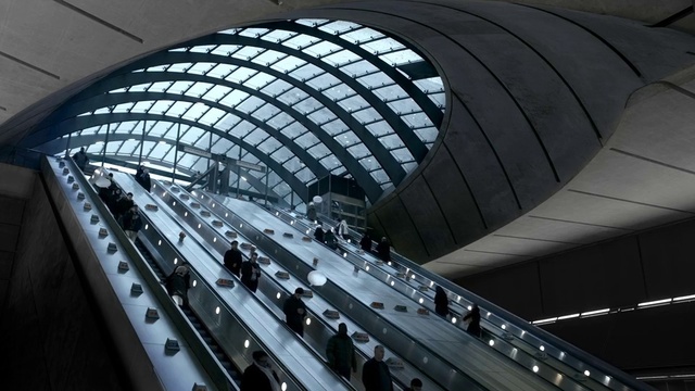 Video Reference: Architecture, Daylighting, Building, Metropolitan area, Metropolis, Escalator, Train station, Steel, Airport terminal, City