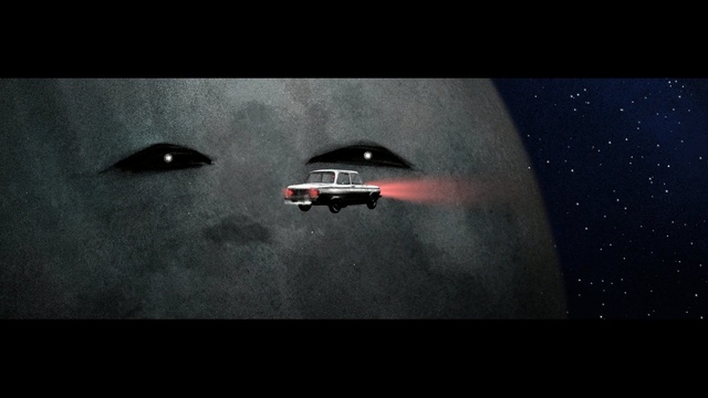 Video Reference: Black, Mode of transport, Screenshot, Atmosphere, Space, Darkness, Vehicle, Sky, Automotive design, Digital compositing