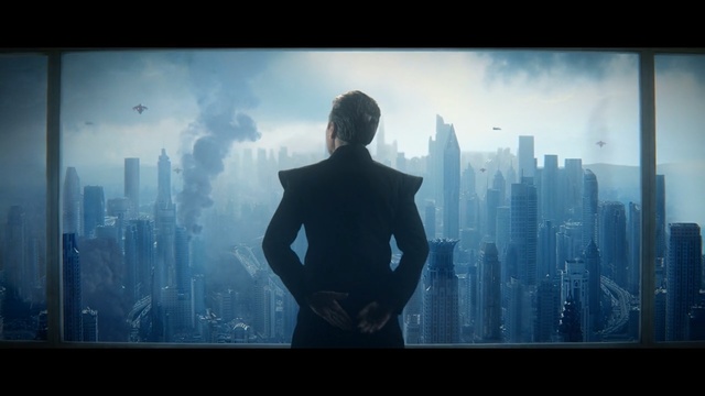Video Reference: sky, atmosphere, screenshot, scene, metropolis, computer wallpaper, darkness, film, Person