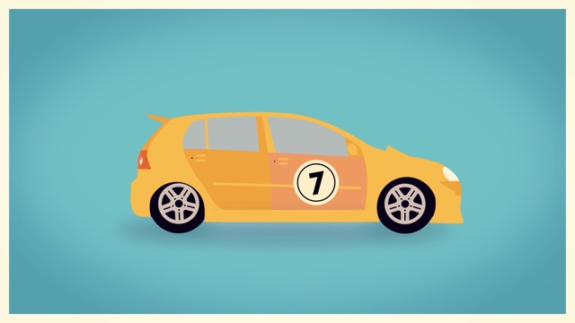 Video Reference: Land vehicle, Vehicle, Motor vehicle, Yellow, Car, Vehicle door, Automotive design, Hatchback, Transport, Automotive exterior, Person
