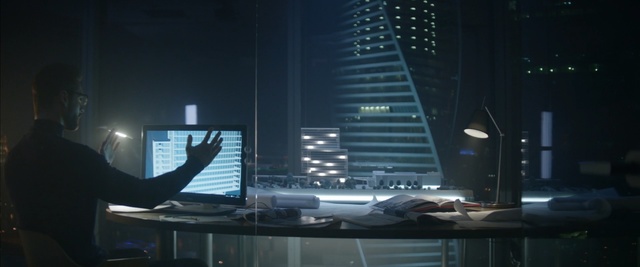 Video Reference: monitor, electronic equipment, equipment, city, architecture, modern, office