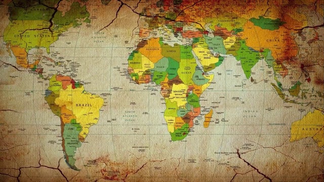 Video Reference: Map, Green, World, Wall, Yellow, Atlas, Tree, Visual arts, Plant, Art