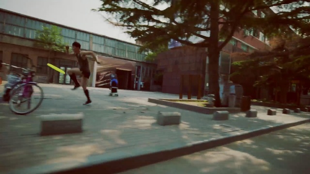 Video Reference: tree, urban area, vehicle, screenshot, recreation, plant, street, leisure, road