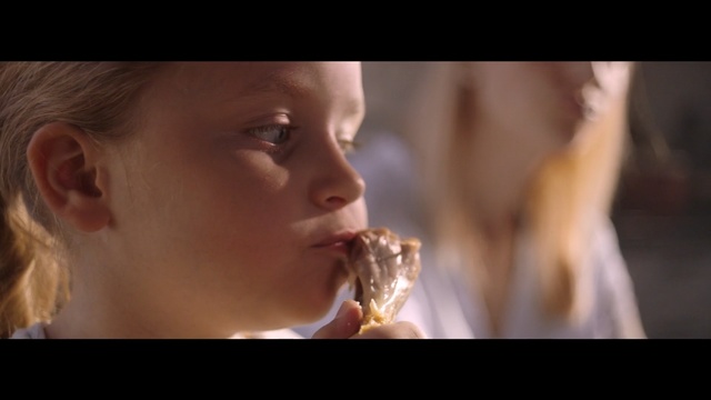 Video Reference: Nose, Child, Eating, Mouth, Lip, Junk food, Close-up, Ear, Person
