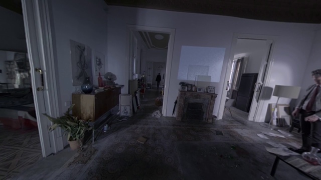 Video Reference: Room, Floor, House, Darkness, Flooring, Building, Photography, Architecture, Interior design, Hall