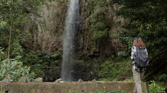 Video Reference: Nature, Waterfall, Nature reserve, Vegetation, Natural landscape, Water, Water resources, Old-growth forest, State park, Rainforest, Person