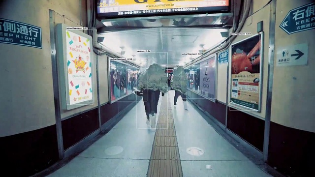 Video Reference: Architecture, City, Metropolitan area, Flooring, Poster, Road, Sidewalk, Glass, Pedestrian, Public transport