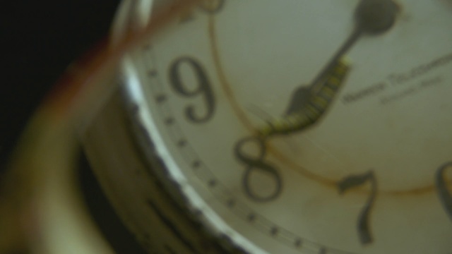 Video Reference: close up, macro photography, clock, font, Person