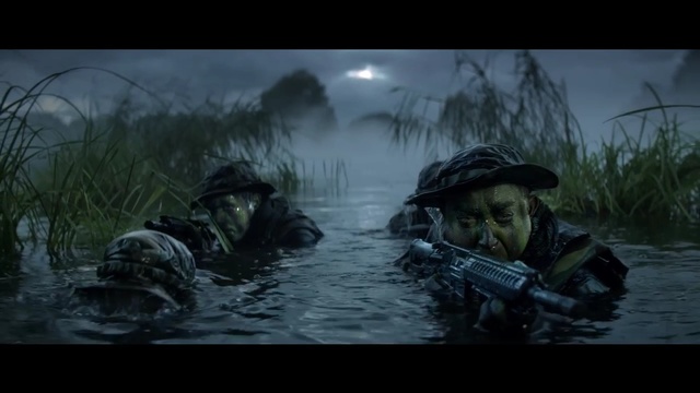 Video Reference: water, soldier, screenshot, military organization, darkness, troop, war, military, jungle, marines