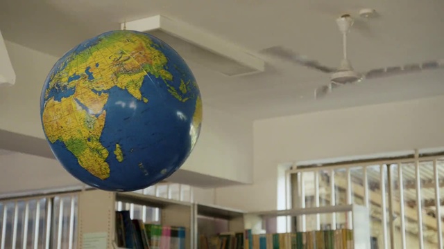 Video Reference: Globe, World, Ceiling, Wall, Room, Interior design, Interior design, Sphere, Map, Space