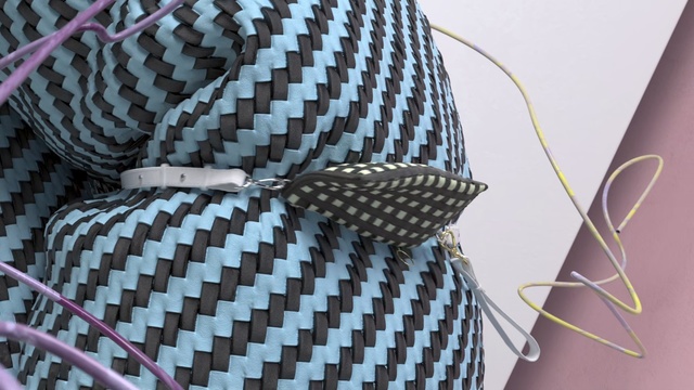Video Reference: Pattern, Textile, Indoor, Table, Sitting, Black, Plate, White, Holding, Bed, Pink, Phone, Basket, Fabric