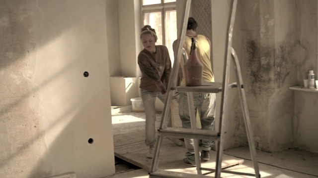 Video Reference: room, interior design, floor, flooring, Person