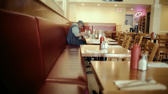 Video Reference: Restaurant, Interior design, Table, Coffeehouse, Room, Diner, Building, Flooring, Furniture, Café