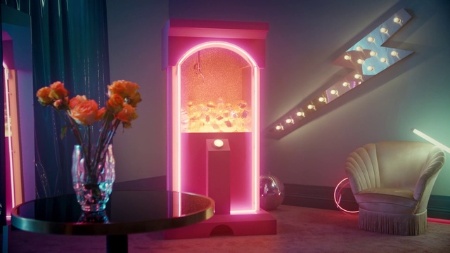 Video Reference: Light, Pink, Lighting, Room, Interior design, Magenta, Flower, House, Architecture, Plant, Person