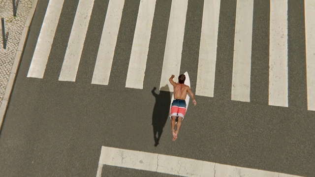 Video Reference: Line, Infrastructure, Shadow, Photography, Road, Pedestrian, Person