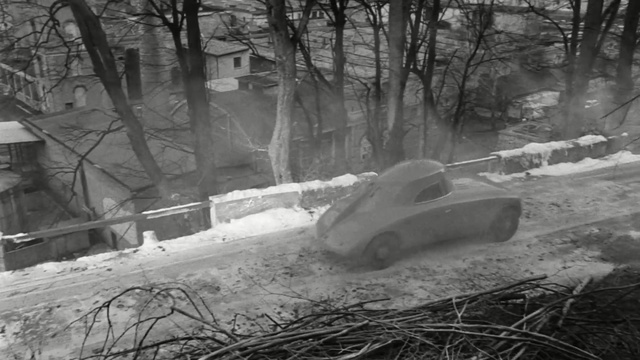 Video Reference: snow, black and white, tree, winter, freezing, monochrome photography, winter storm, monochrome, blizzard, motor vehicle, Person