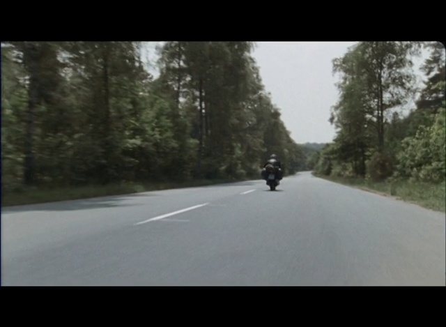 Video Reference: Motorcycle, Motorcycling, Road, Vehicle, Mode of transport, Asphalt, Tree, Road surface, Thoroughfare, Lane