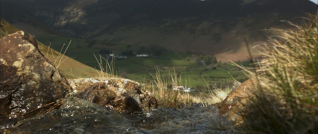Video Reference: water, mountain, grass, rock, landscape, sky, river, bank, lake, watercourse