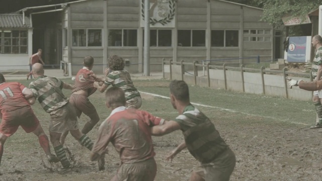 Video Reference: military, troop, player, sports, mud, soldier, Person