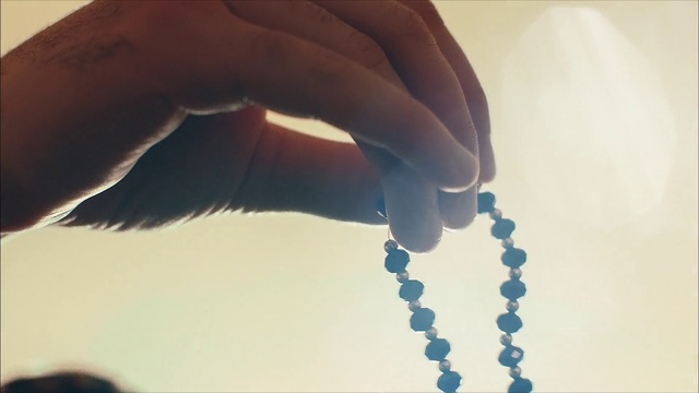 Video Reference: Blue, Hand, Bead, Turquoise, Fashion accessory, Jewellery, Finger, Religious item, Art, Body jewelry