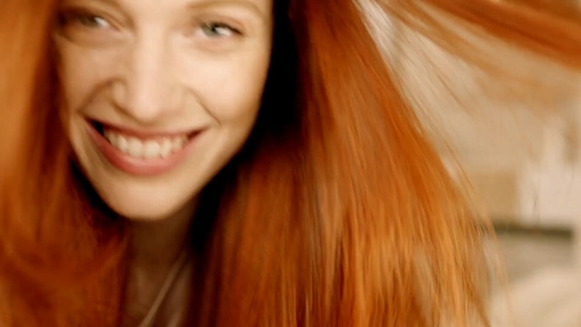 Video Reference: Hair, Face, Lip, Hair coloring, Skin, Eyebrow, Red hair, Facial expression, Smile, Blond