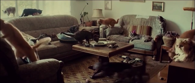 Video Reference: room, furniture, interior, table, home, lamp, house, pillow, bed, bedroom, modern, decor, sofa, Person