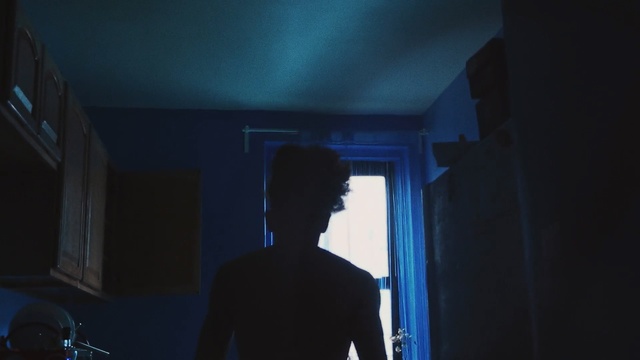 Video Reference: Blue, Light, Darkness, Sky, Standing, Room, Human, Photography, Shadow, Night, Person