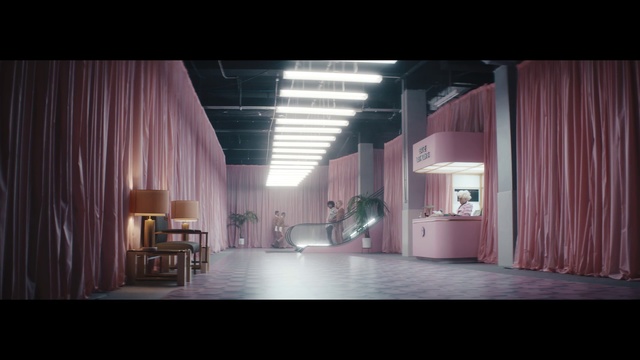 Video Reference: Interior design, Lighting, Architecture, Snapshot, Building, Room, Stage, Photography, Textile, Floor, Indoor, Curtain, Window, Red, Small, Table, White, Photo, Sitting, Pink, Dark, View, Large, Black, Wooden, Bed, Mirror, Light, Bedroom, Kitchen, Refrigerator, Living, Sink, Purple, Cat, Furniture, Wall, Chair, Interior, House, Coffee table, Vase