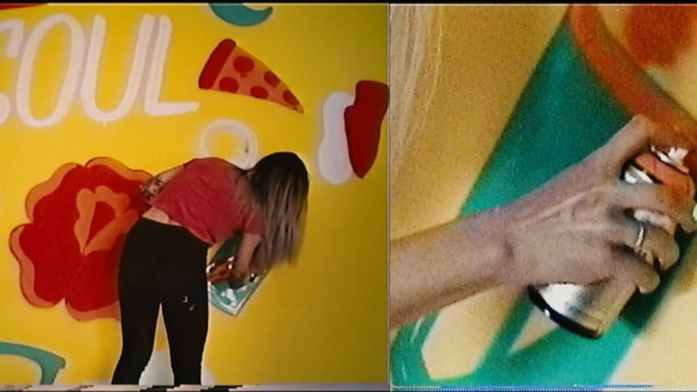 Video Reference: Yellow, Art, Fun, Mural, Visual arts, Play, Font, Modern art, Leisure, Paint