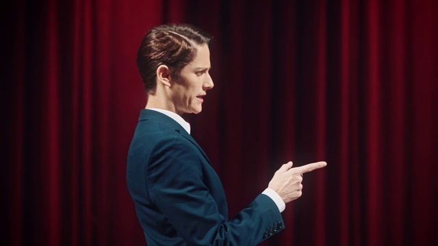 Video Reference: Public speaking, Orator, Speech, Event, Performance, Talent show, Gesture, Speaker, Spokesperson, Stage