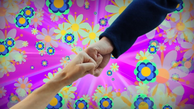 Video Reference: Hand, Purple, Finger, Gesture, Pattern, Design, Fun, Textile, Visual arts, Art