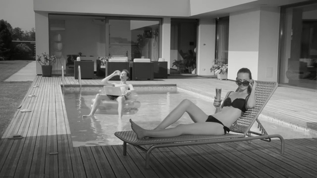 Video Reference: black, photograph, furniture, black and white, sitting, photography, floor, snapshot, monochrome photography, flooring