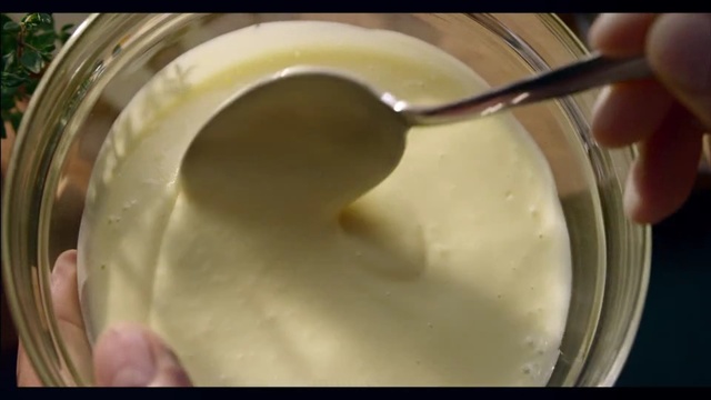 Video Reference: Food, Batter, Cream, Mayonnaise, Cuisine, Dairy, Ingredient, Sour cream, Crème fraîche, Dish