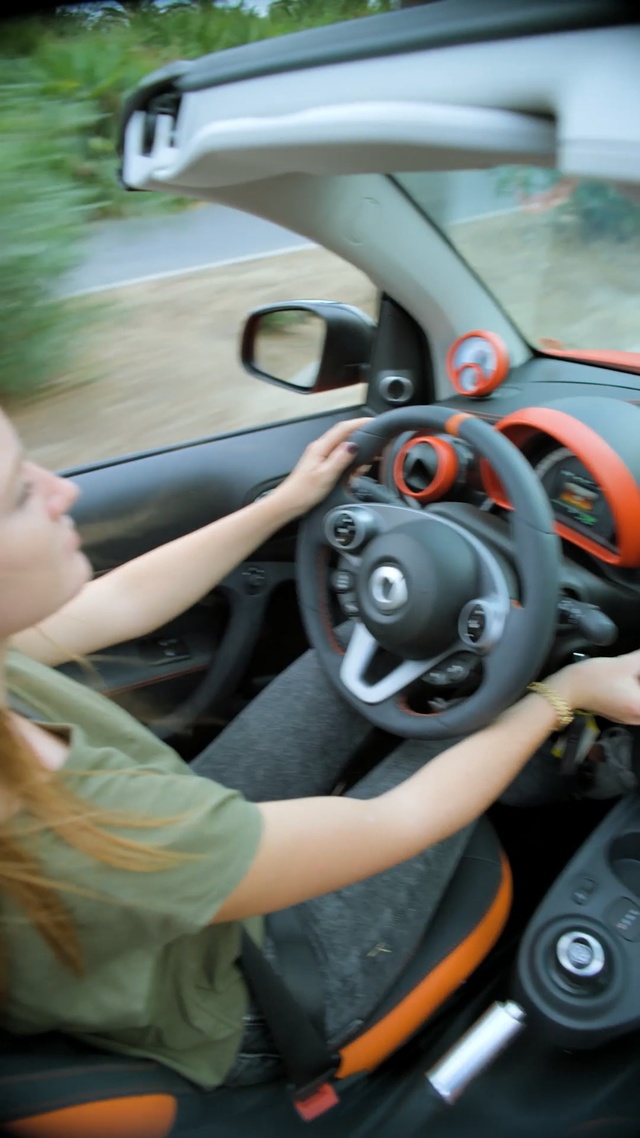 Video Reference: Steering part, Steering wheel, Vehicle, Car, Motor vehicle, Driving, Auto part, Vehicle door, Subcompact car, City car, Person