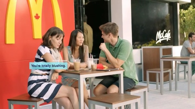 Video Reference: Table, Room, Sitting, Interior design, Furniture, Eating, Person