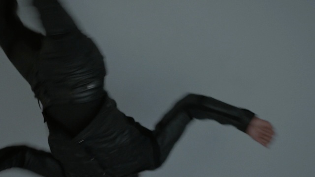 Video Reference: Black, Arm, Joint, Glove, Leather, Hand, Finger, Textile, Photography, Gesture