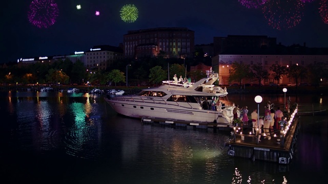 Video Reference: Water transportation, Night, Luxury yacht, Marina, Yacht, Waterway, Boat, Sky, Reflection, Harbor