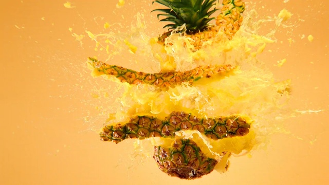 Video Reference: ananas, yellow, pineapple, food, vegetarian food, dish, bromeliaceae, fruit