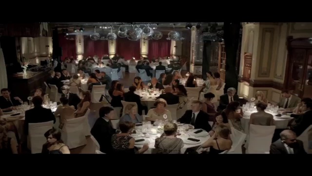 Video Reference: Crowd, Function hall, Event, Banquet, Audience, Ceremony, Fashion, Restaurant, Wedding reception, Meal, Person
