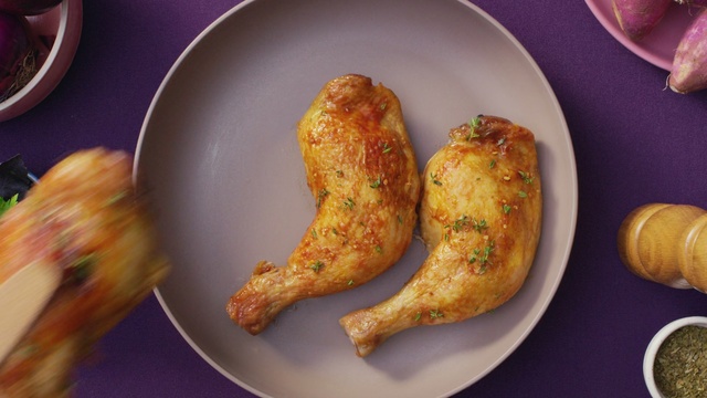 Video Reference: Food, Dish, Cuisine, Ingredient, Chicken meat, Hendl, Drunken chicken, Fried food, Tandoori chicken, Produce, Person