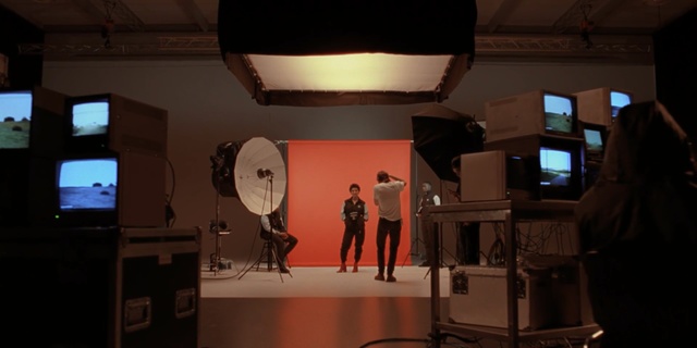 Video Reference: film studio, studio, design, stage, sound stage, darkness, exhibition, sound, scene, Person