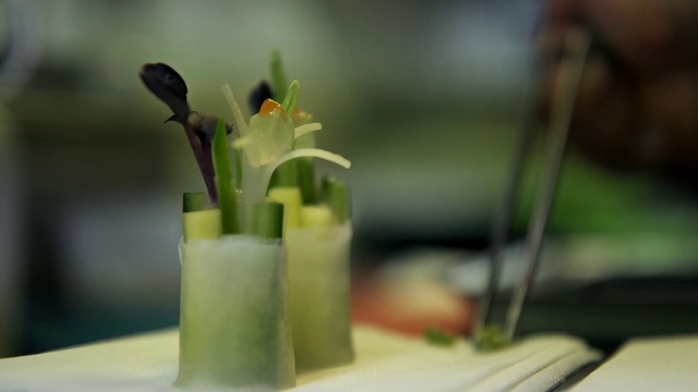 Video Reference: Food, Plant, Cuisine, À la carte food, Finger food, Drink, Celery, Flower, Cocktail garnish, Restaurant